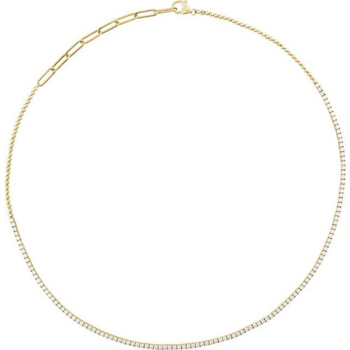 14K Yellow Gold 3 1/5 CTW Natural Diamond Adjustable Necklace