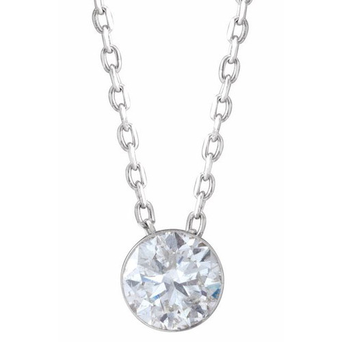 14K White Gold 1/2 CTW Natural Diamond Ultra-Light Necklace
