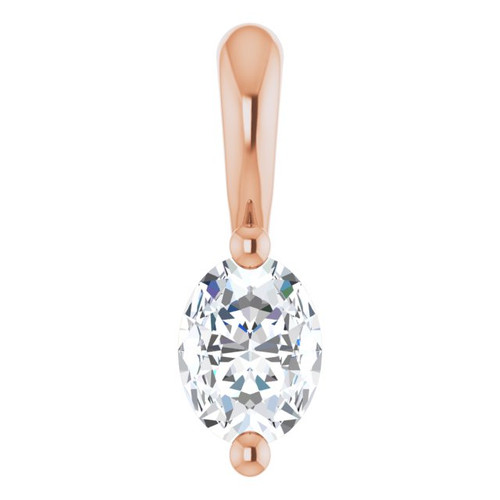 14K Rose Gold 1/8 CT Natural Diamond Pendant