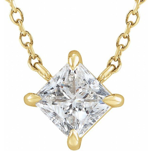 14K Yellow Gold 1/2 CTW Natural Diamond Solitaire Necklace
