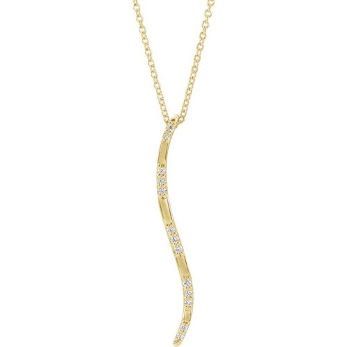 14K Yellow Gold .06 CTW Natural Diamond Bar Necklace
