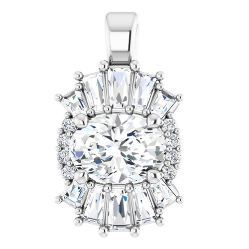 14K White Gold 1/3 CTW Natural Diamond Pendant