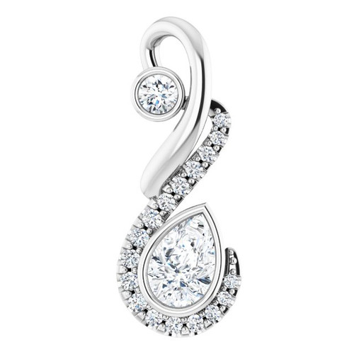 14K White Gold 1/2 CTW Diamond Pendant