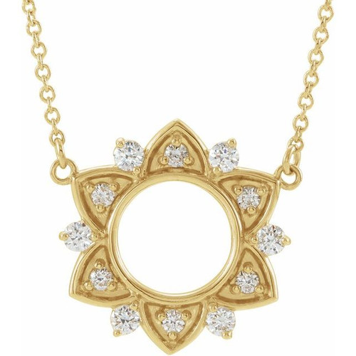 14K Yellow Gold 1/4 CTW Natural Diamond Necklace
