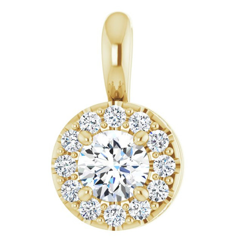 14K Yellow Gold 3/8 CTW Natural Diamond Pendant