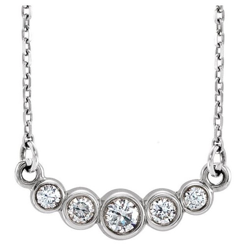 14K White Gold 1/6 CTW Natural Diamond Necklace
