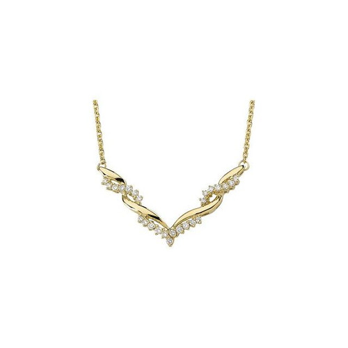 14K Yellow Gold 1/2 CTW Natural Diamond V Necklace