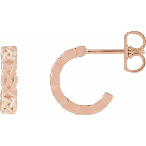 14K Rose Gold Celtic-Inspired Hoop Earrings