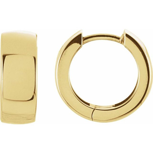 14K Yellow Gold Timeless Hinged Hoop Earrings