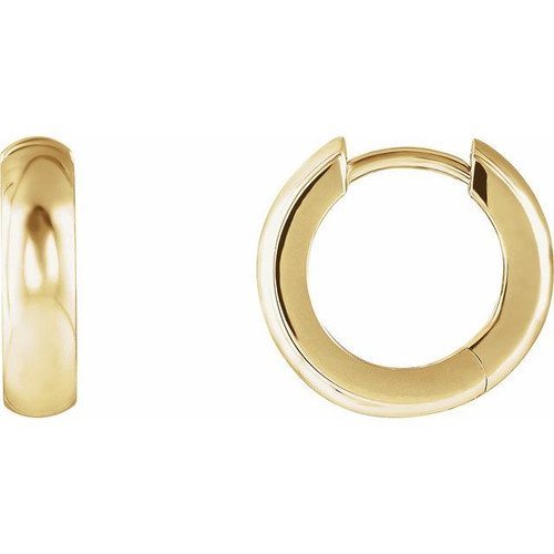 14K Yellow Gold Classic Hinged Hoop Earrings