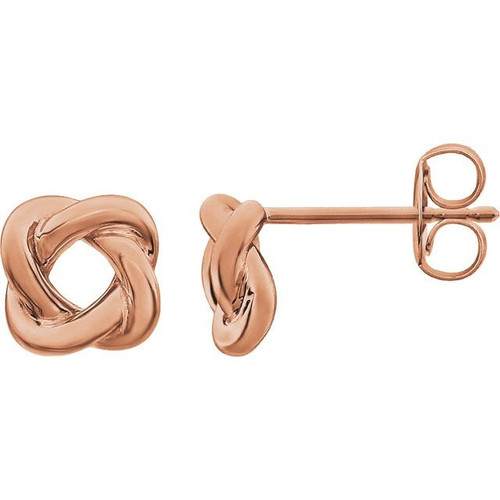 14K Rose Gold Knot Drop Earrings