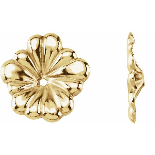 14K Yellow Gold Floral-Inspired Earring Jackets