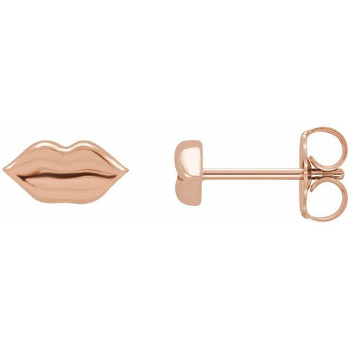 14K Rose Gold Lip Earrings