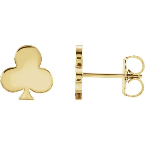 14K Yellow Gold Club Earrings