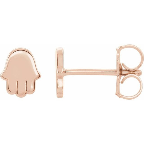 14K Rose Gold Hamsa Earrings