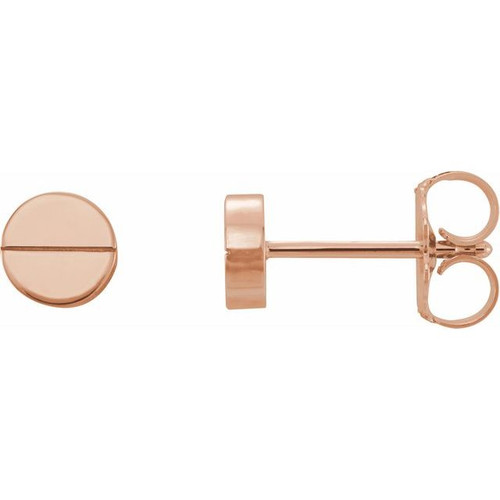 14K Rose Gold Divided Circle Earrings