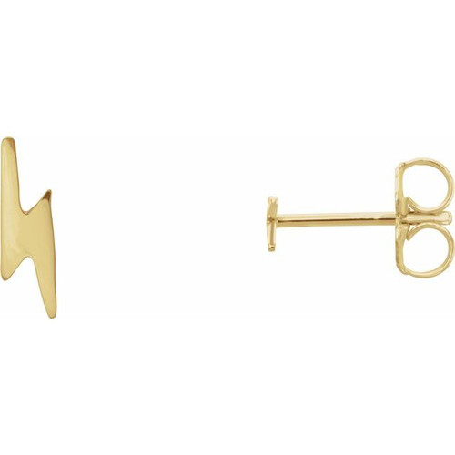 14K Yellow Gold Lightning Bolt Earrings