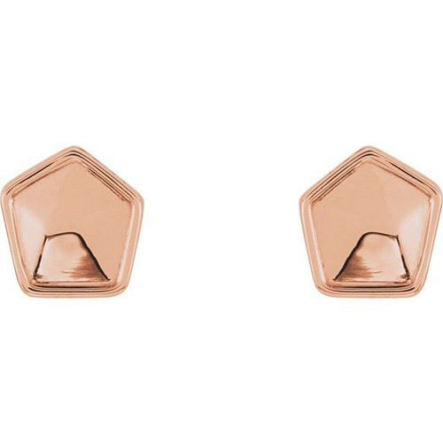 14K Rose Gold Geometric Earrings
