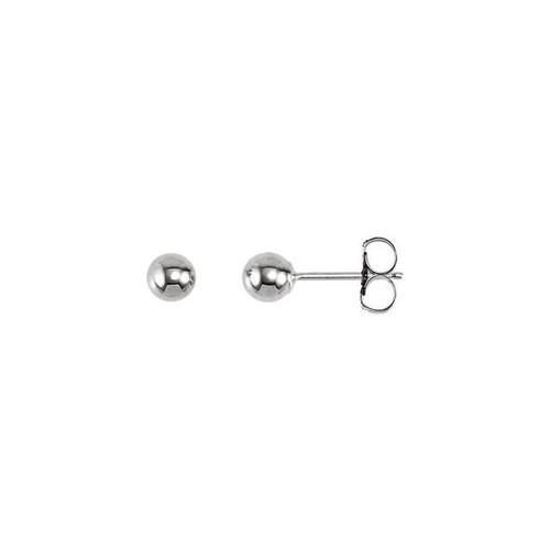 14K White Gold 4 mm Ball Earrings