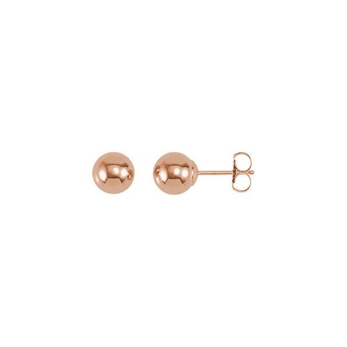 14K Rose Gold 6 mm Ball Earrings