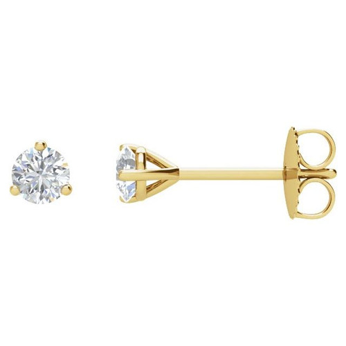 14K Yellow Gold 1/2 CTW Natural Diamond 3-Prong Stud Earrings