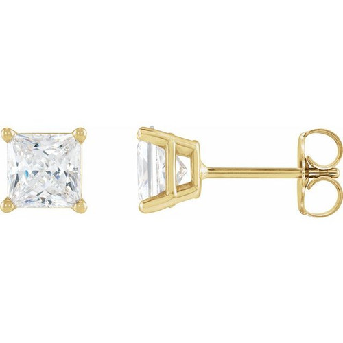 14K Yellow Gold 1/5 CTW Square Natural Diamond Earrings