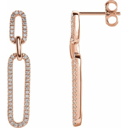 14K Rose Gold 1/3 CTW Natural Diamond Link Earrings