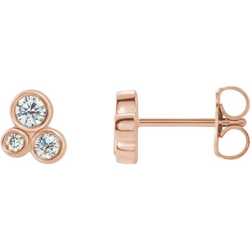 14K Rose Gold 1/5 CTW Natural Diamond Geometric Cluster Earrings
