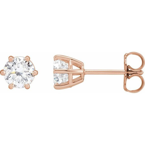 14K Rose Gold 1 CTW Natural Diamond Stud Earrings