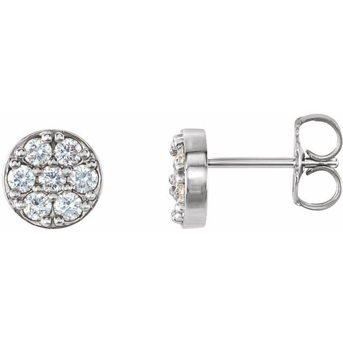 14K White Gold 3/8 CTW Natural Diamond Cluster Earrings