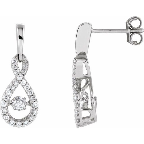 14K White Gold 3/8 CTW Natural Mystara Diamonds® Infinity-Inspired Earrings