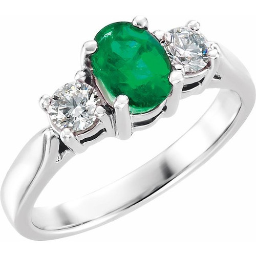 Emerald Platinum Ring