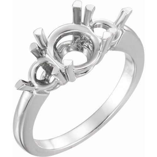 Platinum Gemstone Accent Semi Mount