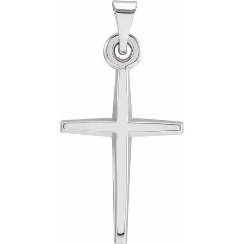 Stylish Simple Platinum Cross Pendant