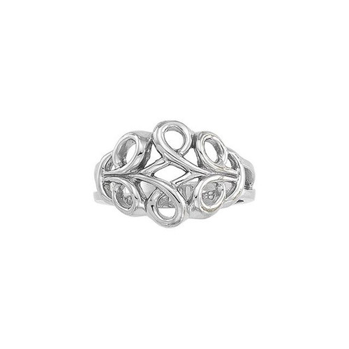 Platinum Circle Scroll Ring