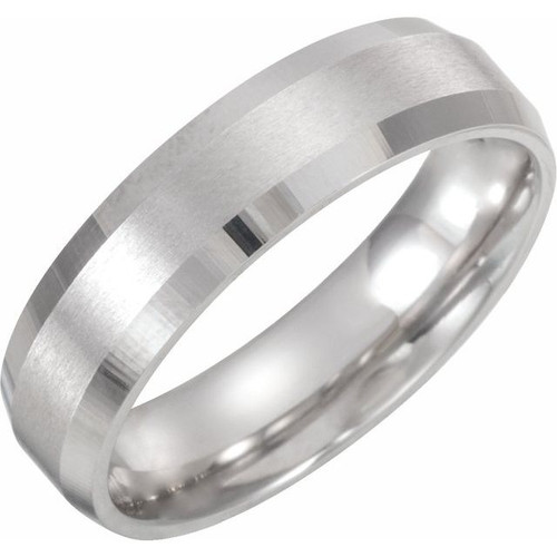 Platinum Beveled Edge Wedding Band