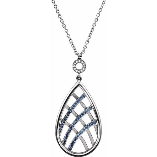 Platinum and Sapphire Necklace