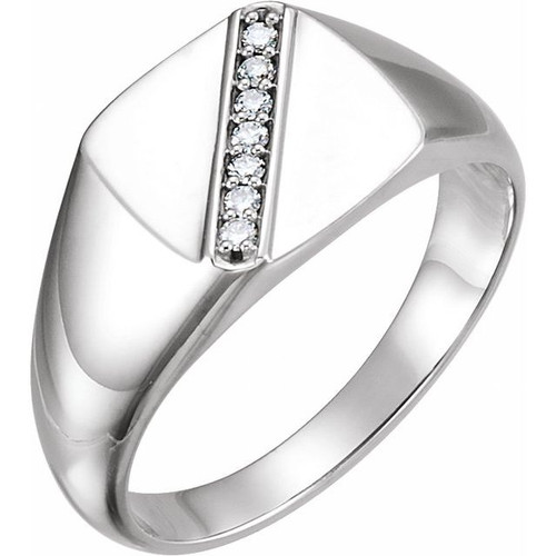 Men's Platinum Diamond Accented Ring