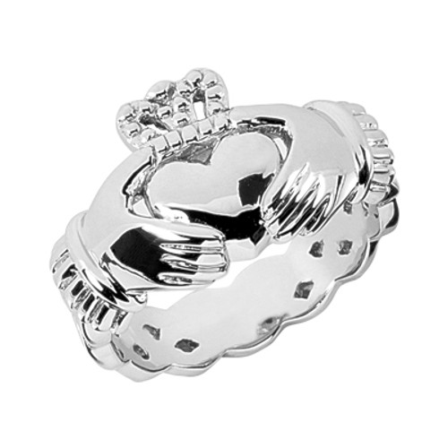 Platinum Claddagh Men's Ring