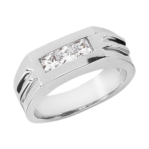 Platinum Channel Set Square Diamond Ring