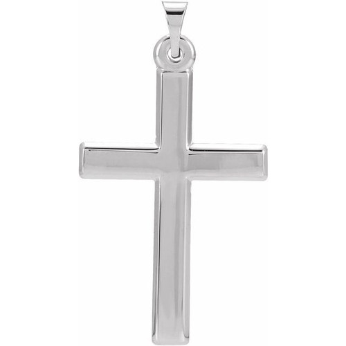 Platinum Plain Cross Pendant