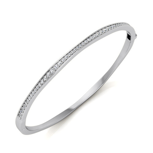 Bumpy Overlaps Platinum Bangle