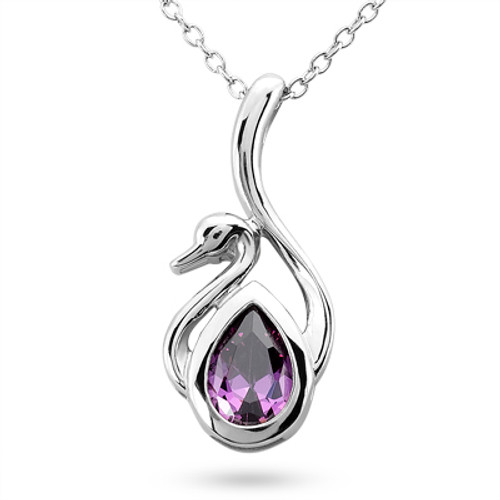 Platinum Elegant Swan Pendant