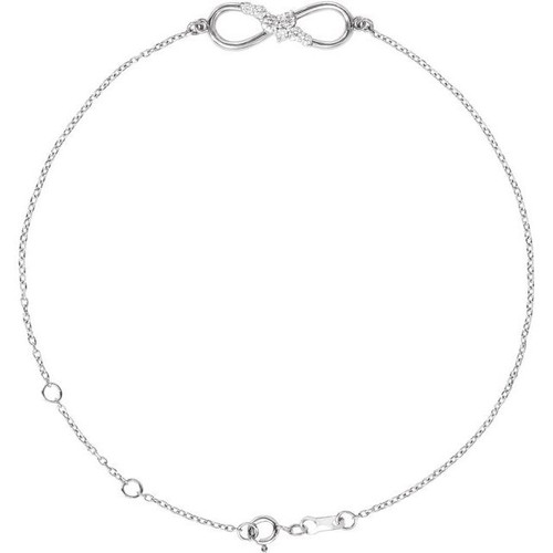 Simple Diamond Platinum Infinity Bracelet