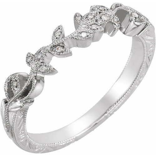 Natural Diamond Platinum Rose Ring