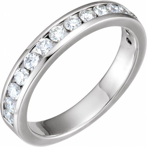 Channel-Set Diamond Platinum Ring