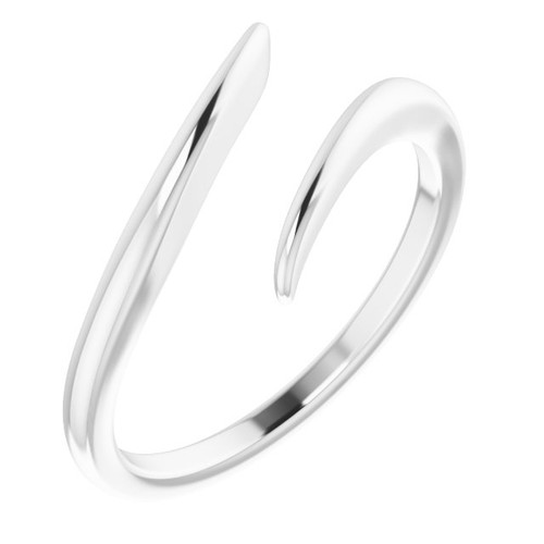 Platinum Edgy bypass Design Metal Ring