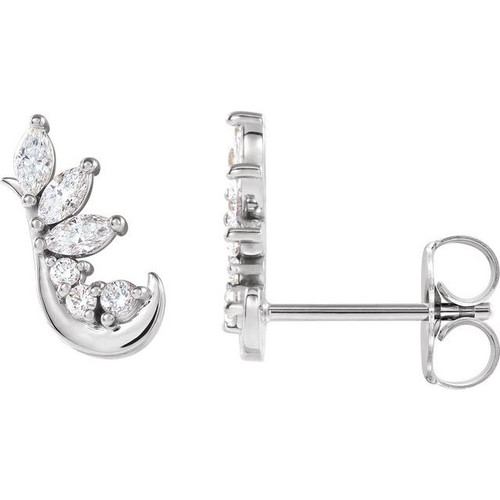 Platinum Diamond Earring Climbers