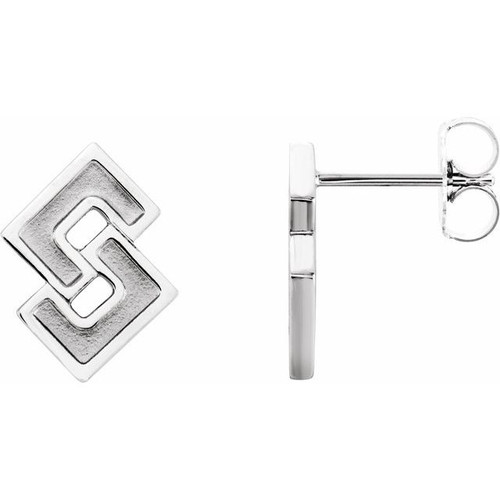 Platinum Geometric Earrings