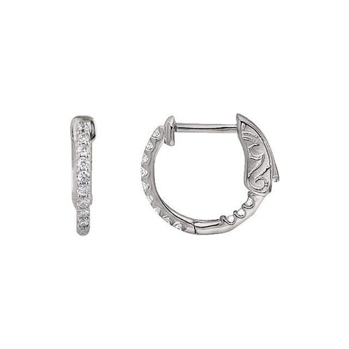 Platinum Inside Out Diamond Hoops